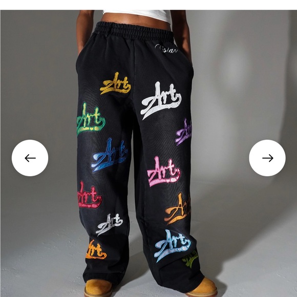 Pants - estar gallery Graphic Black Pants